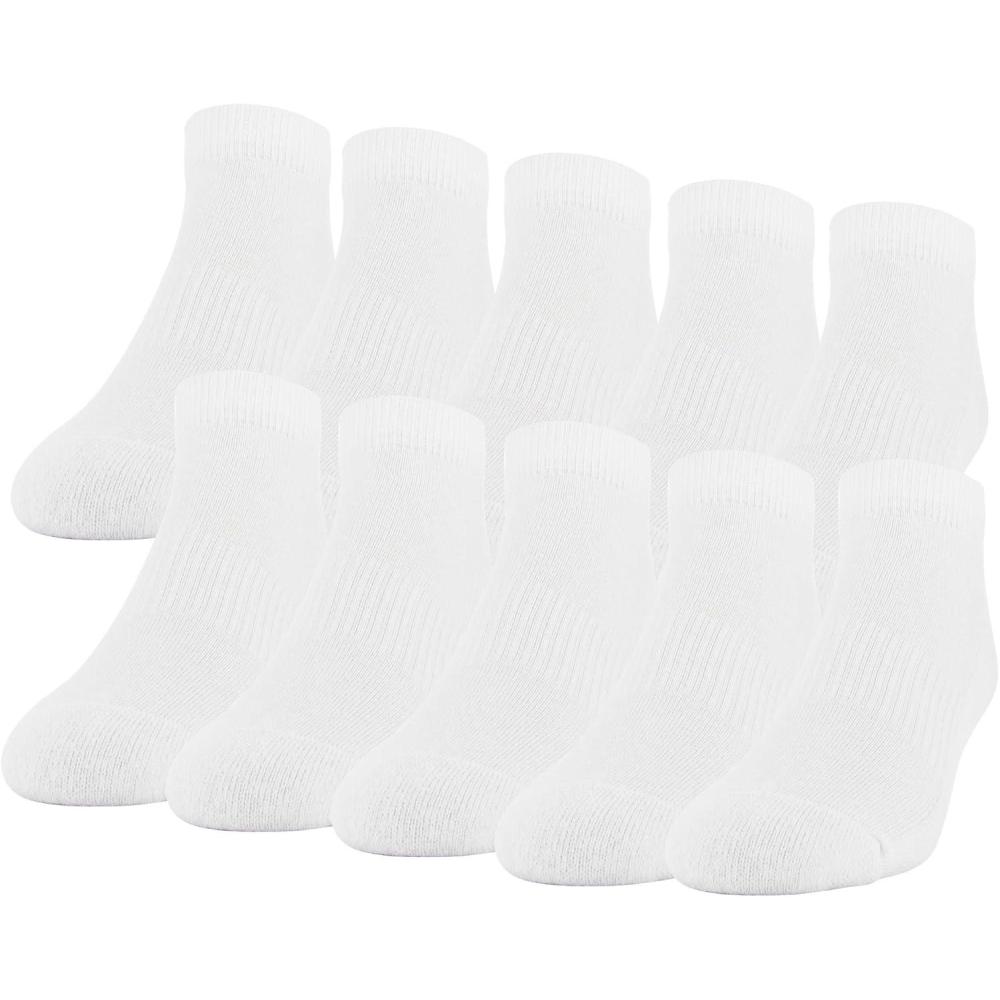 imageGildan Mens Active Cotton Low Cut Socks 10PairsWhite