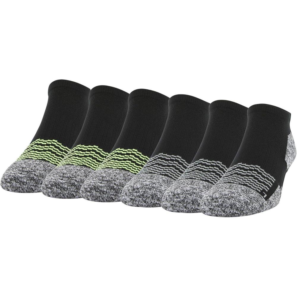 imageGildan Mens Active Strategic Cushion No Show Socks MultipairsBlackAcid 6pairs