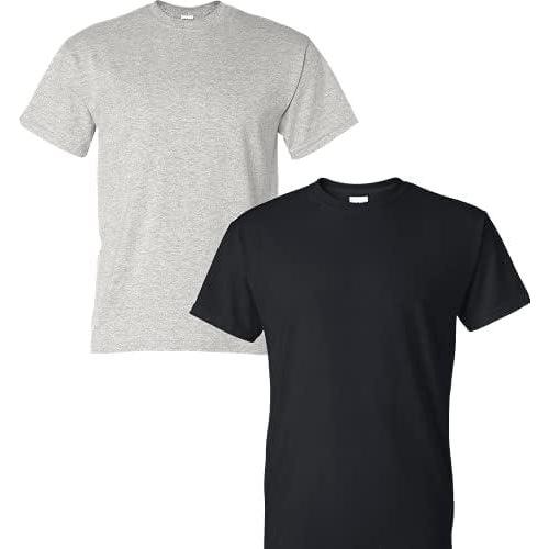 imageGildan Mens DryBlend Workwear TShirts with Pocket 2PackAshBlack