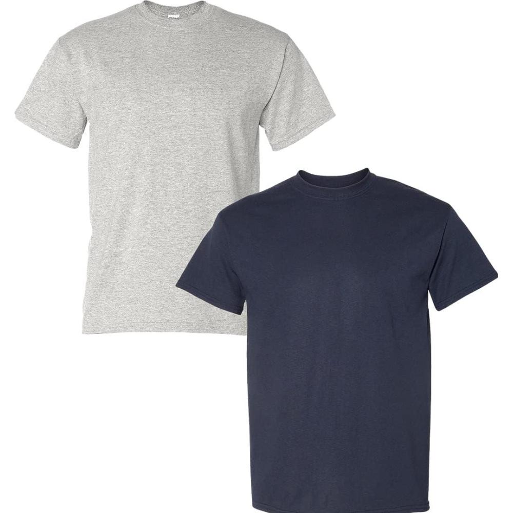 imageGildan Mens DryBlend Workwear TShirts with Pocket 2PackAshSport Dark Navy