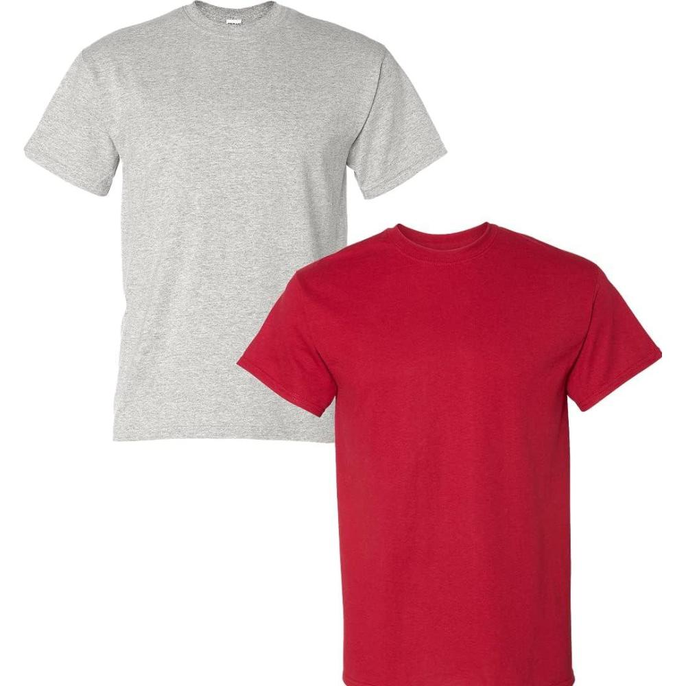 imageGildan Mens DryBlend Workwear TShirts with Pocket 2PackAshSport Scarlet