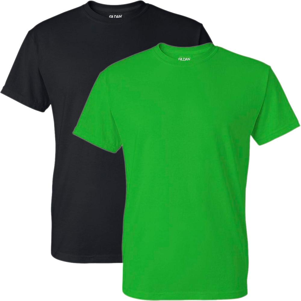 imageGildan Mens DryBlend Workwear TShirts with Pocket 2PackBlack green