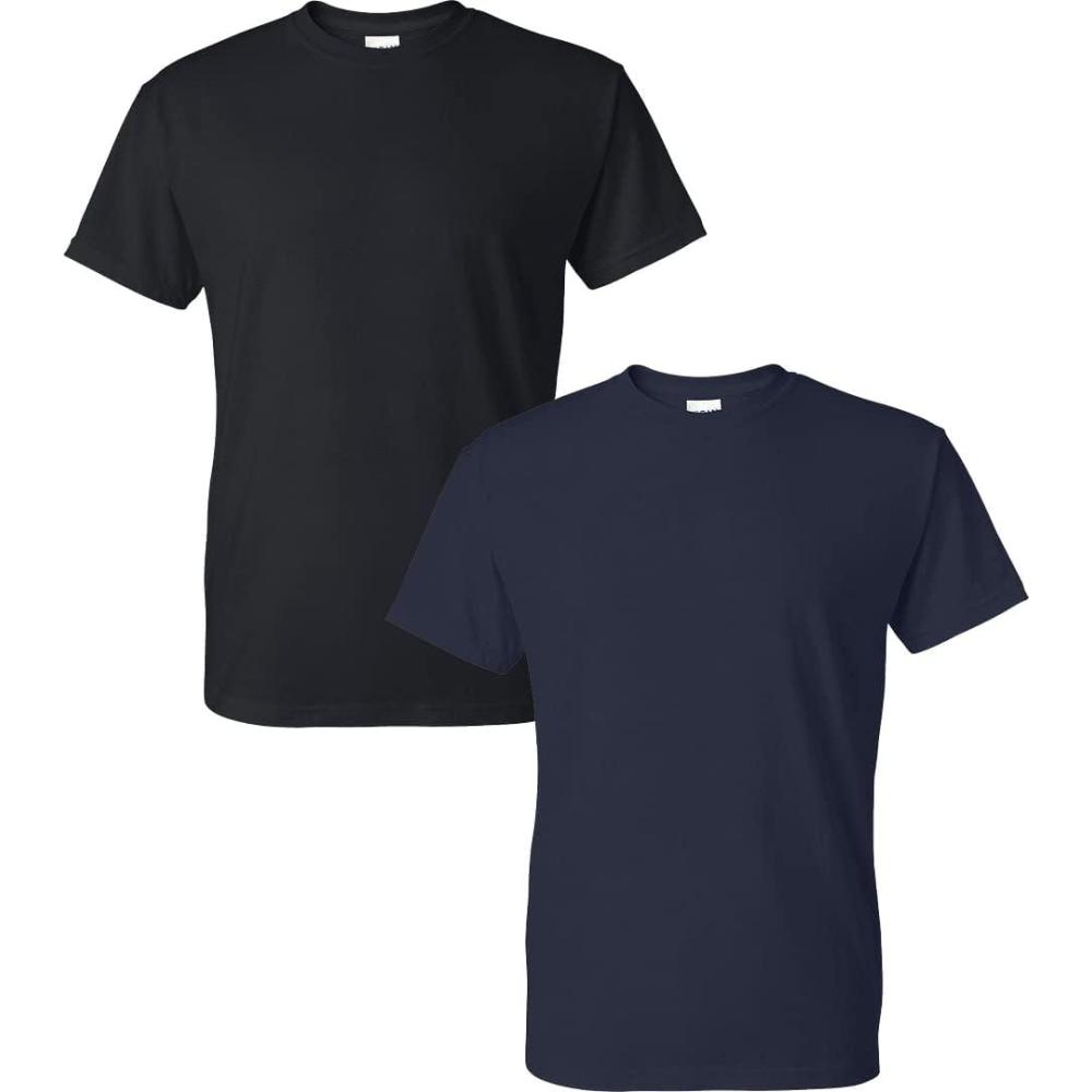 imageGildan Mens DryBlend Workwear TShirts with Pocket 2PackBlackNavy