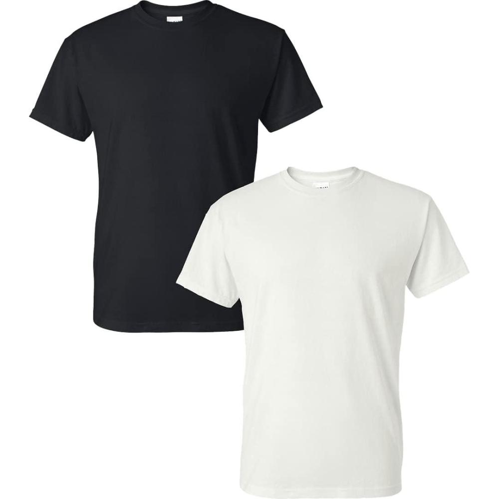 imageGildan Mens DryBlend Workwear TShirts with Pocket 2PackBlackWhite
