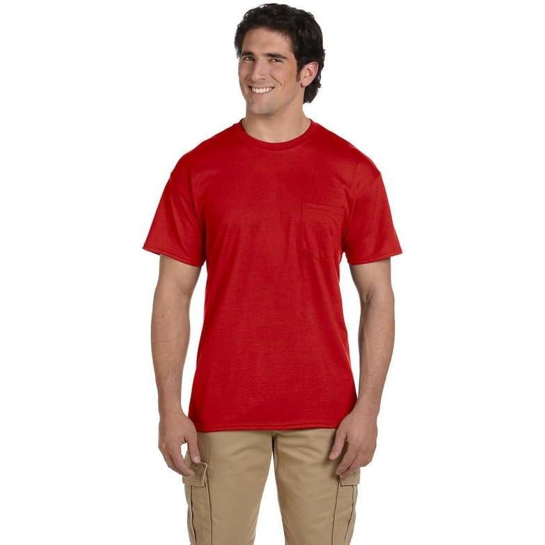 imageGildan Mens DryBlend Workwear TShirts with Pocket 2PackRed