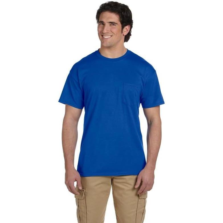 imageGildan Mens DryBlend Workwear TShirts with Pocket 2PackRoyal
