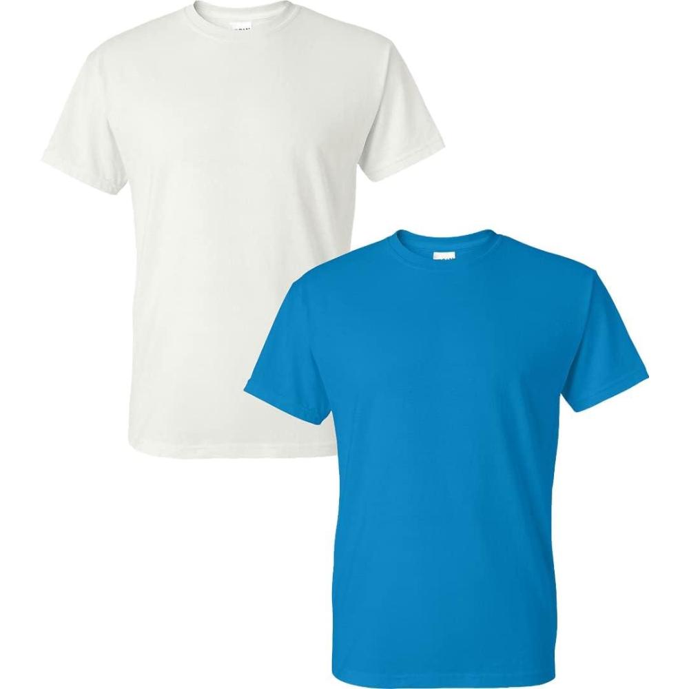 imageGildan Mens DryBlend Workwear TShirts with Pocket 2PackWhiteSapphire