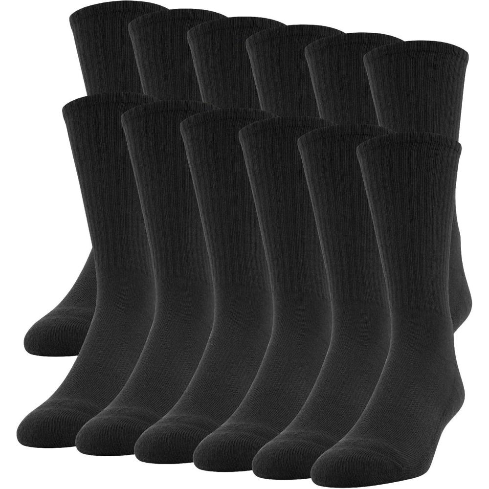 imageGildan Mens Performance Crew Socks 12 PairsBlack