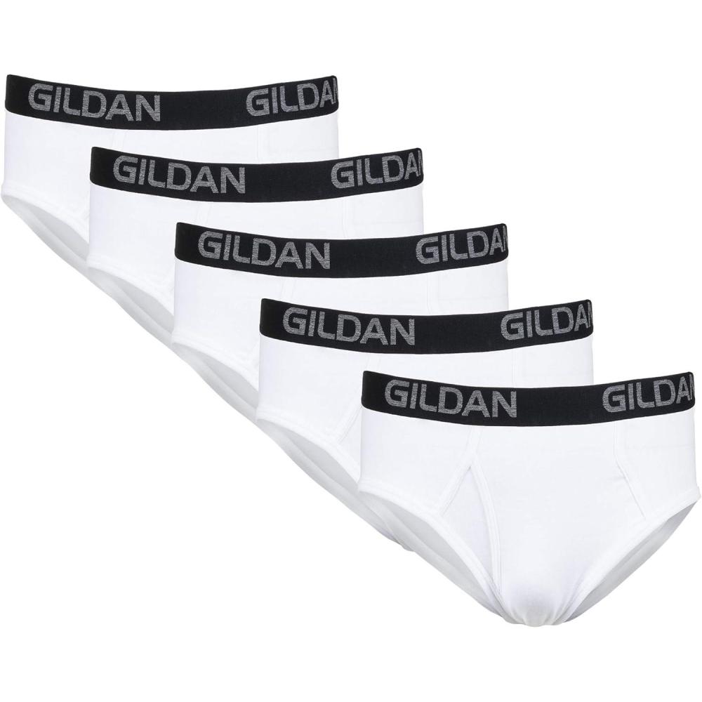 imageGildan Mens Underwear Cotton Stretch Briefs 5PackArtic White 5pack