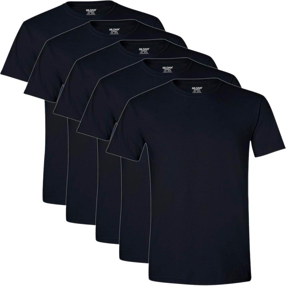 imageGildan Platinum Mens Crew TShirtsBlack 5pack
