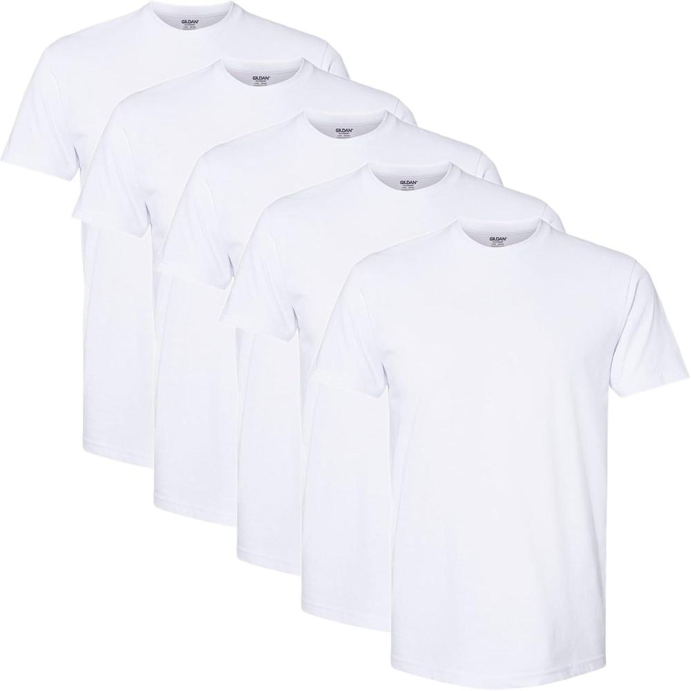 imageGildan Platinum Mens Crew TShirtsWhite 5pack