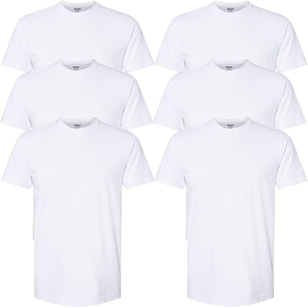 imageGildan Platinum Mens Crew TShirtsWhite 6pack