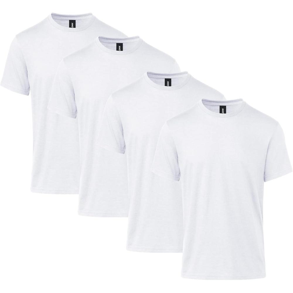 imageGildan Softstyle CVC Short Sleeve TShirt Style G67000 MultipackWhite 4pack