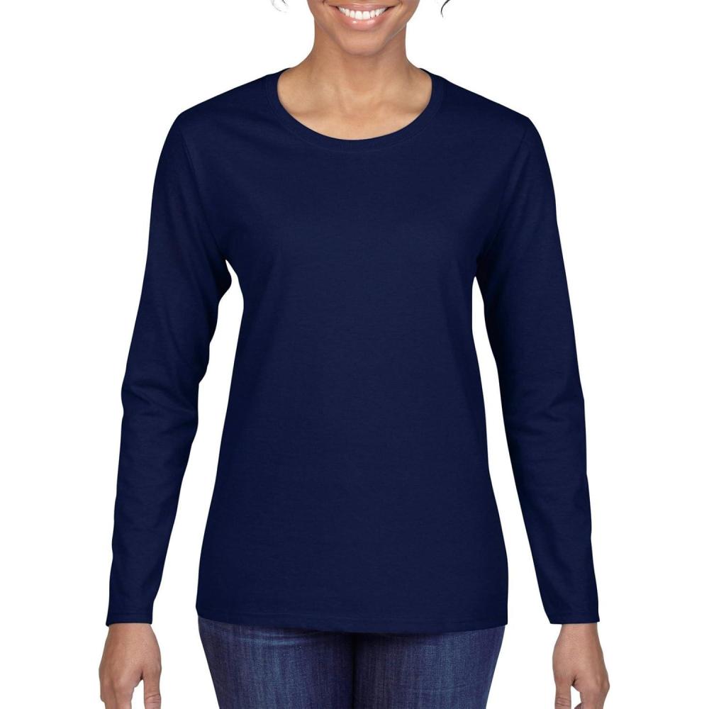 imageGildan Womens Heavy Cotton Long Sleeve TShirt 2PackNavy