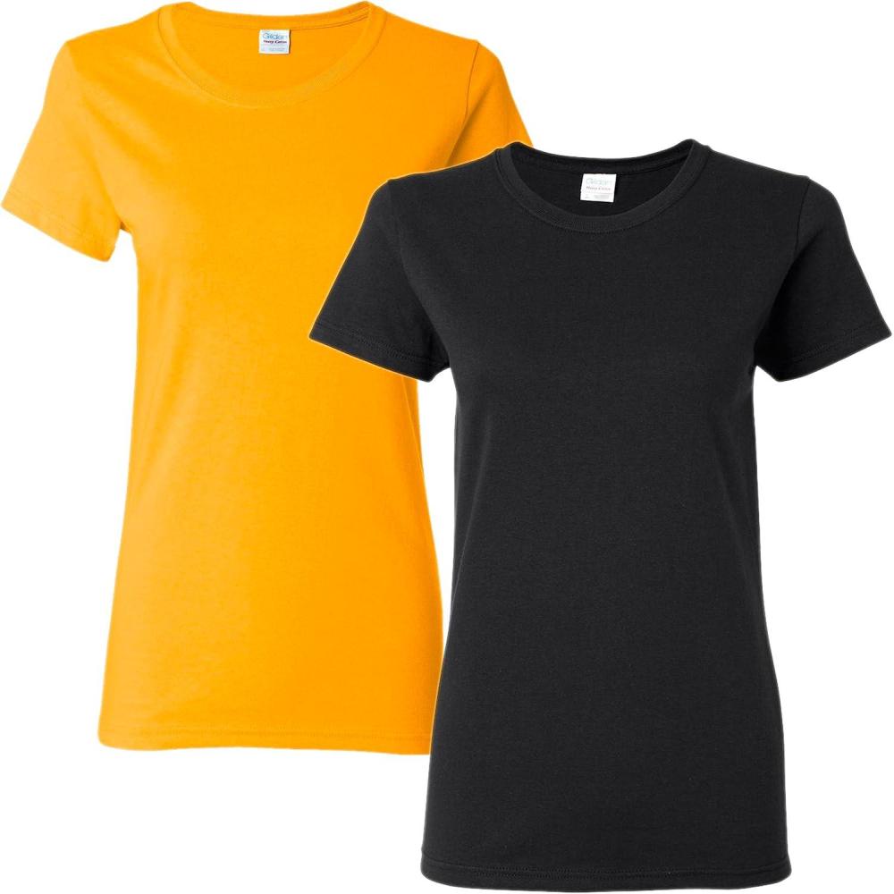 imageGildan Womens Heavy Cotton TShirt Style G5000L 2PackBlack gold