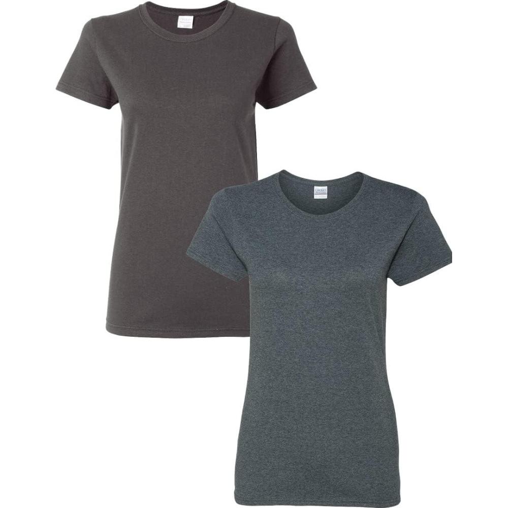 imageGildan Womens Heavy Cotton TShirt Style G5000L 2PackCharcoaldarkheather