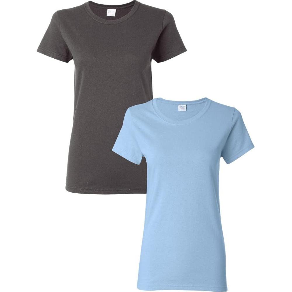 imageGildan Womens Heavy Cotton TShirt Style G5000L 2PackCharcoallightblue