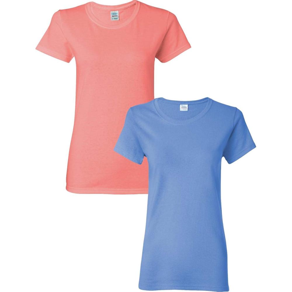 imageGildan Womens Heavy Cotton TShirt Style G5000L 2PackCoralCarolina