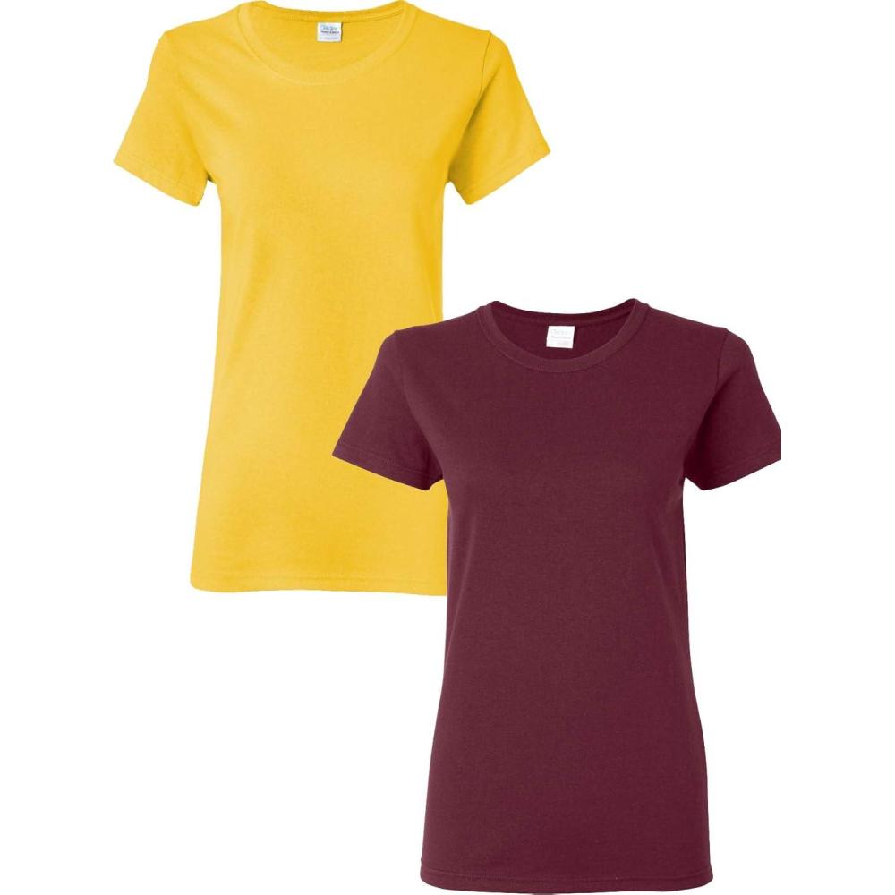 imageGildan Womens Heavy Cotton TShirt Style G5000L 2PackDaisyMaroon