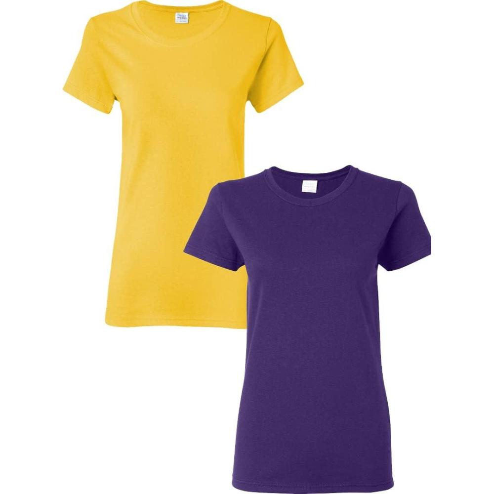 imageGildan Womens Heavy Cotton TShirt Style G5000L 2PackDaisypurple