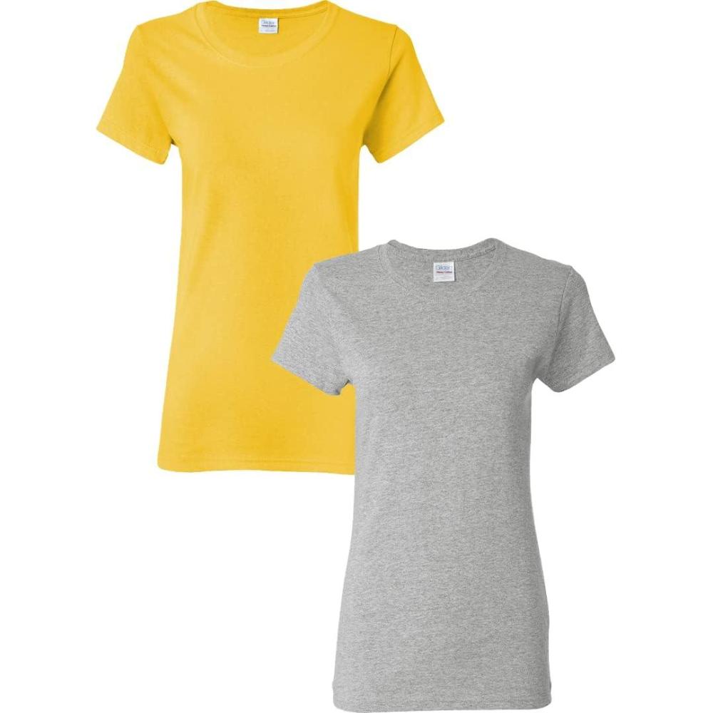 imageGildan Womens Heavy Cotton TShirt Style G5000L 2PackDaisysport Grey