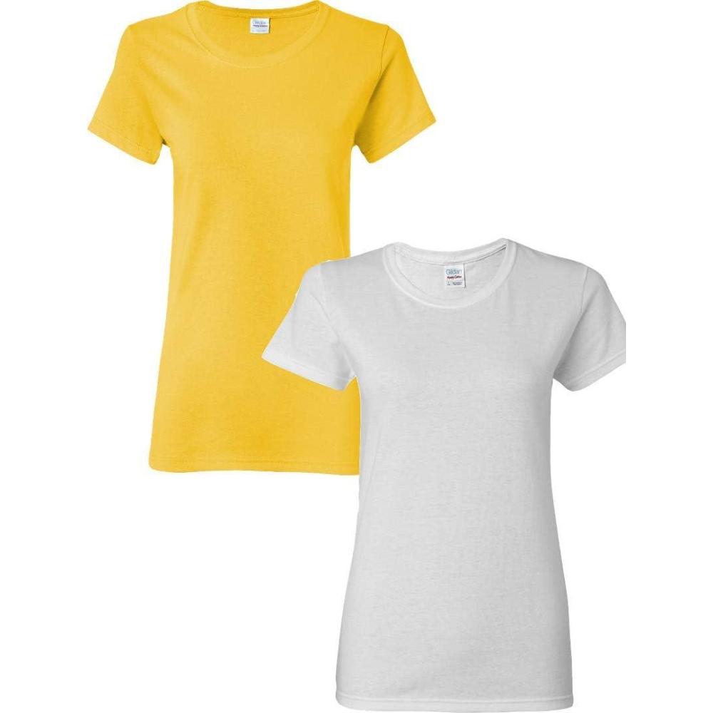 imageGildan Womens Heavy Cotton TShirt Style G5000L 2PackDaisywhite