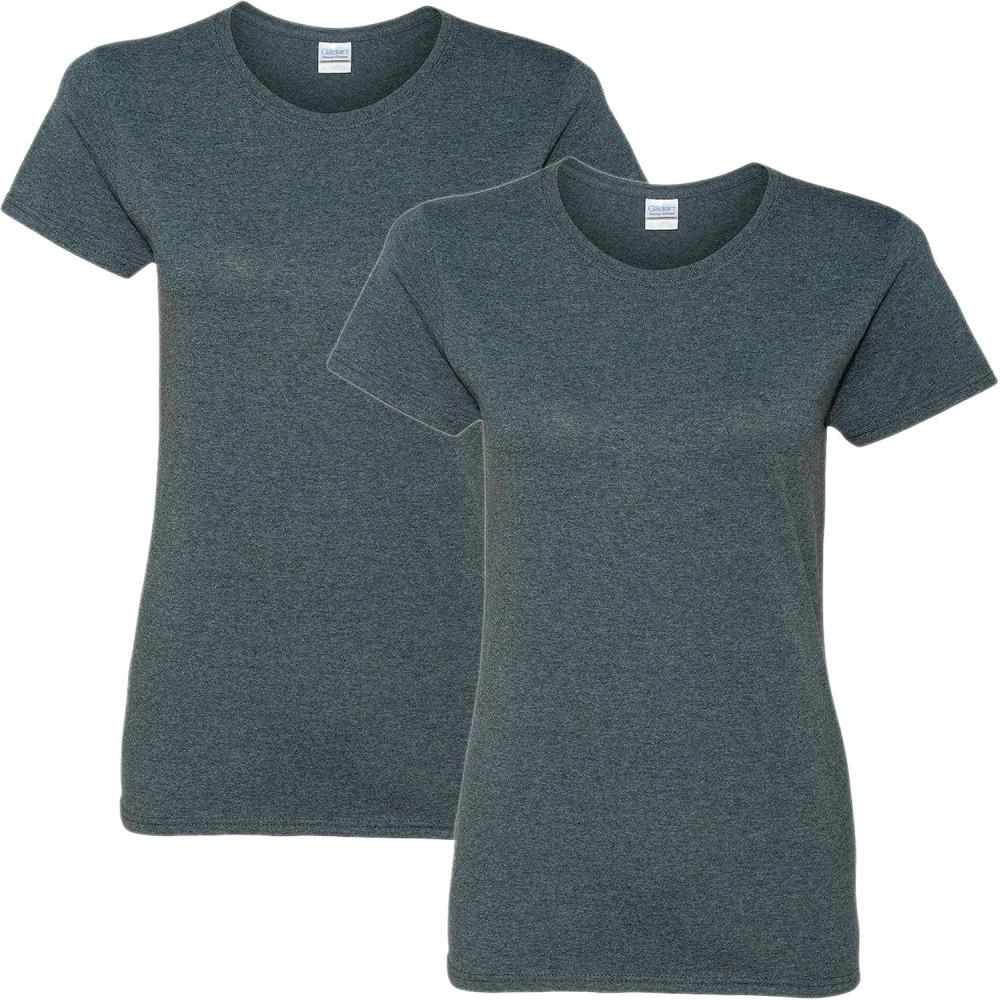 imageGildan Womens Heavy Cotton TShirt Style G5000L 2PackDark Heather