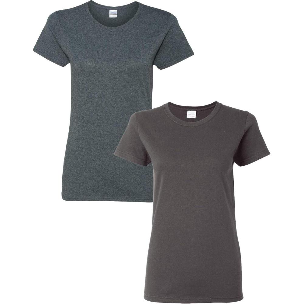 imageGildan Womens Heavy Cotton TShirt Style G5000L 2PackDarkheatherCharcoal