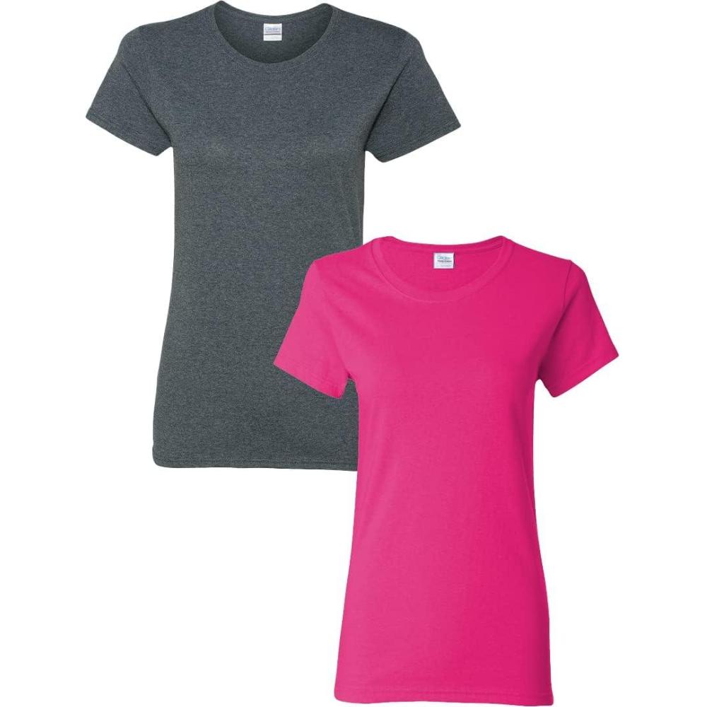 imageGildan Womens Heavy Cotton TShirt Style G5000L 2PackDarkheatherheliconia