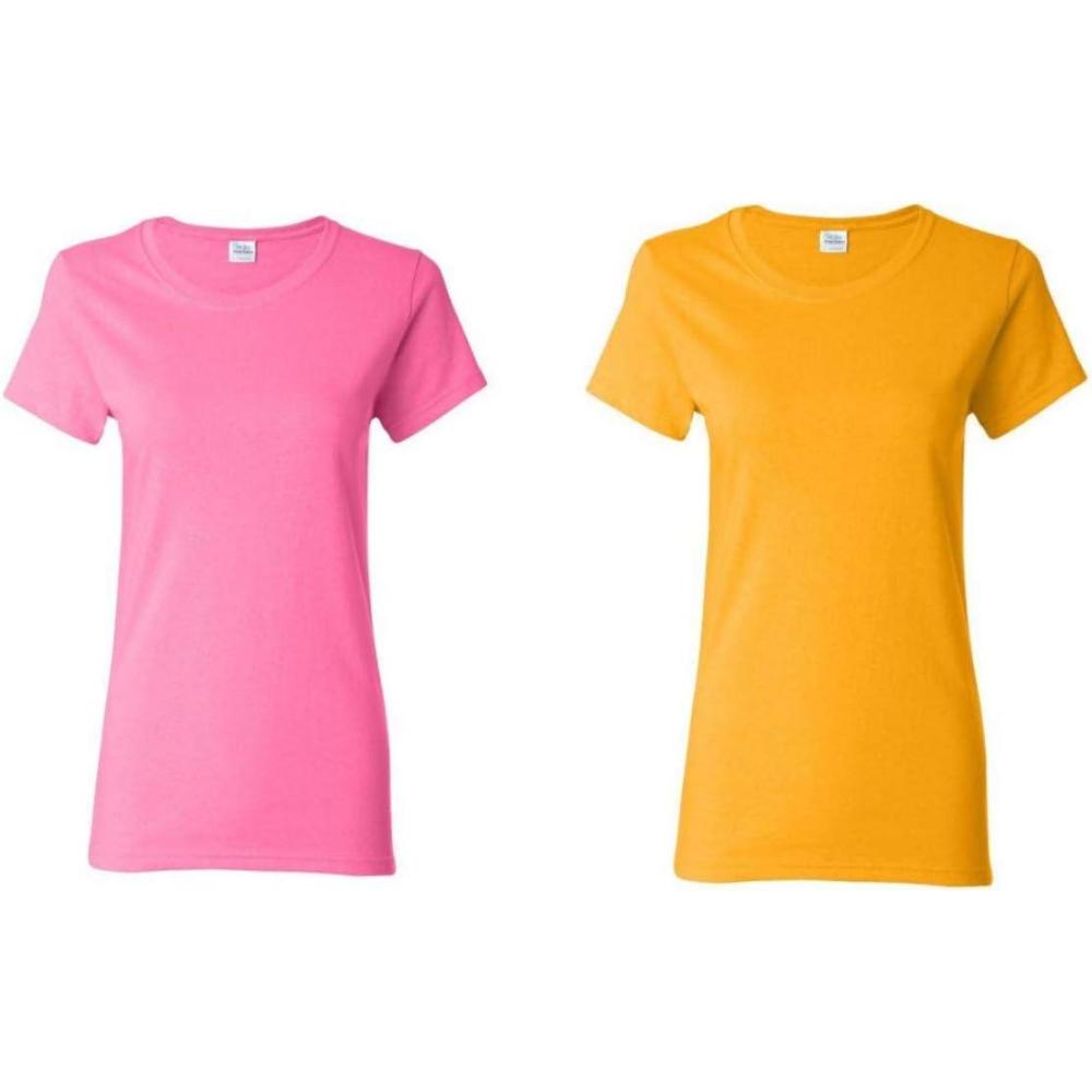 imageGildan Womens Heavy Cotton TShirt Style G5000L 2PackGoldAzalea