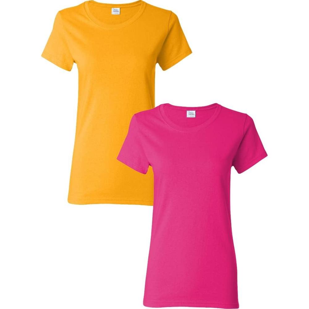 imageGildan Womens Heavy Cotton TShirt Style G5000L 2PackGoldheliconia