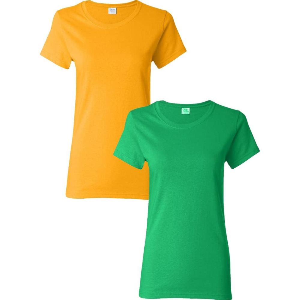 imageGildan Womens Heavy Cotton TShirt Style G5000L 2PackGoldirishgreen
