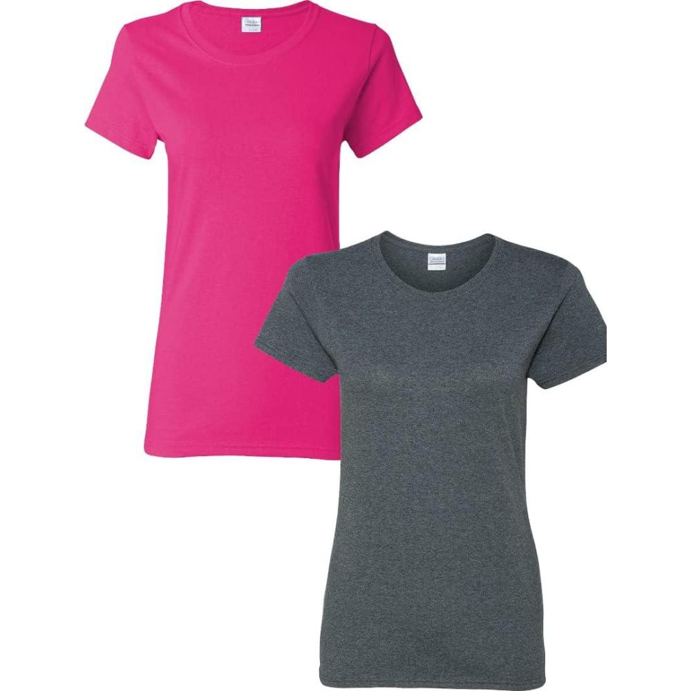 imageGildan Womens Heavy Cotton TShirt Style G5000L 2PackHeliconiadarkheather