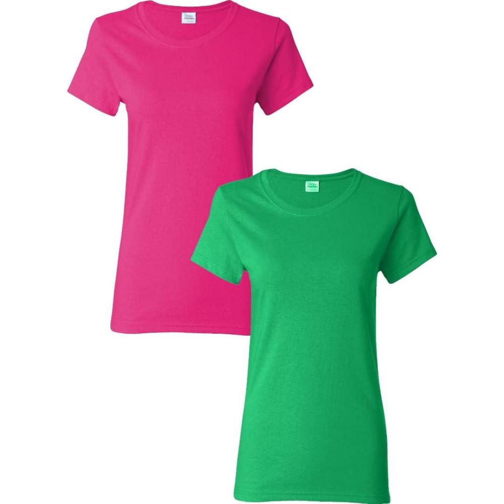 imageGildan Womens Heavy Cotton TShirt Style G5000L 2PackHeliconiairish Green
