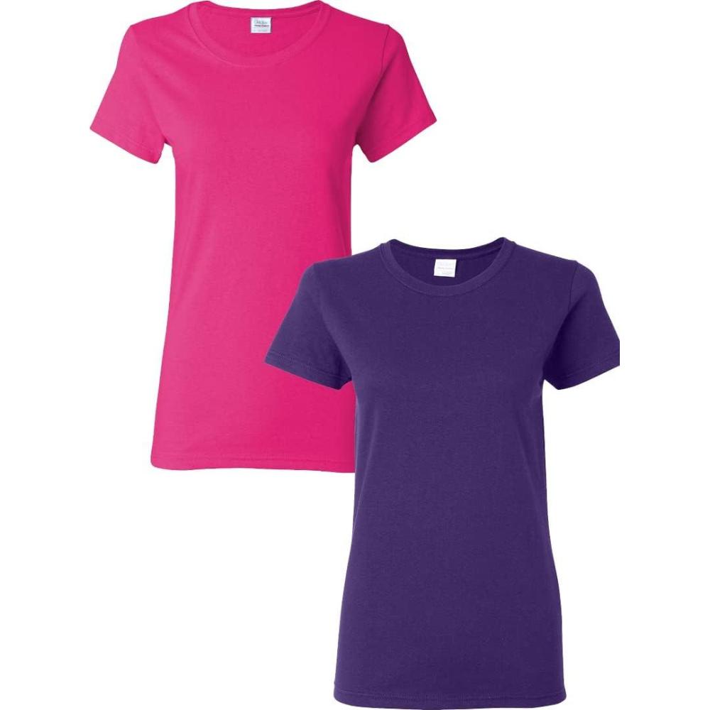 imageGildan Womens Heavy Cotton TShirt Style G5000L 2PackHeliconiapurple