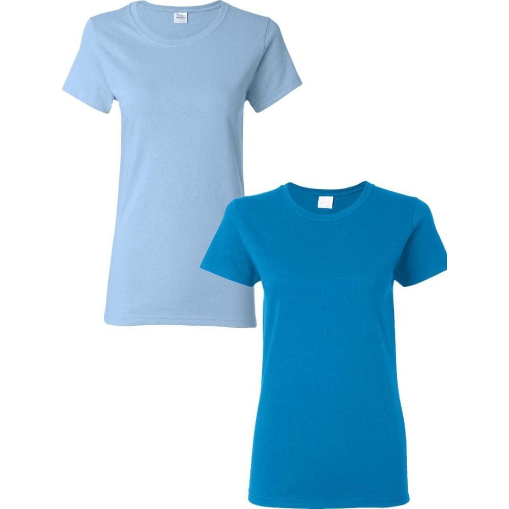 imageGildan Womens Heavy Cotton TShirt Style G5000L 2PackLight Bluesapphire