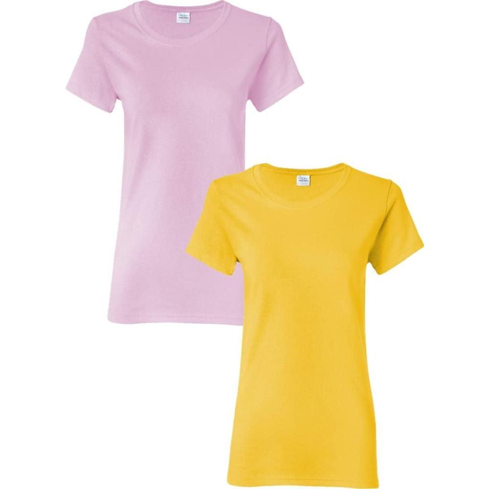 imageGildan Womens Heavy Cotton TShirt Style G5000L 2PackLight Pinkdaisy