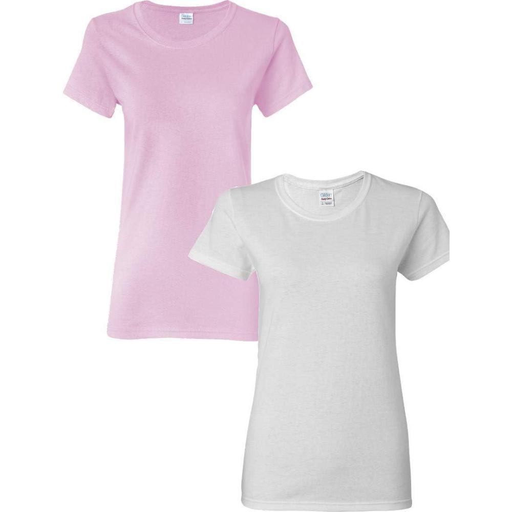 imageGildan Womens Heavy Cotton TShirt Style G5000L 2PackLightpinkWhite