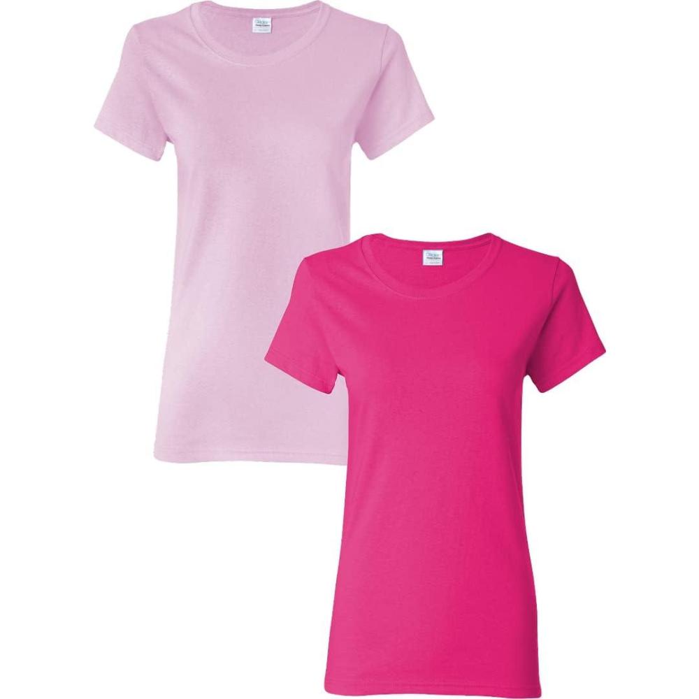 imageGildan Womens Heavy Cotton TShirt Style G5000L 2PackLightpinkheliconia