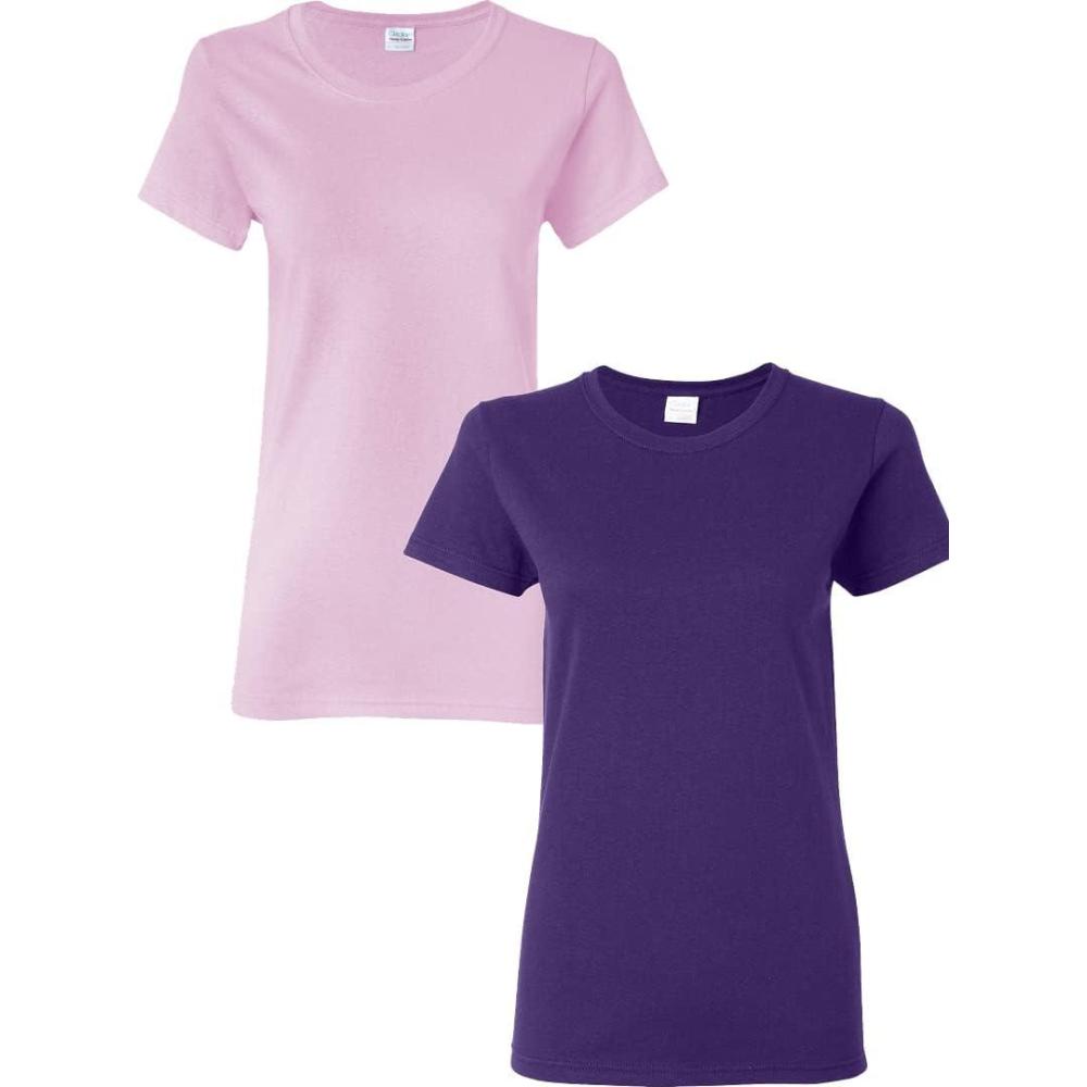 imageGildan Womens Heavy Cotton TShirt Style G5000L 2PackLightpinkpurple