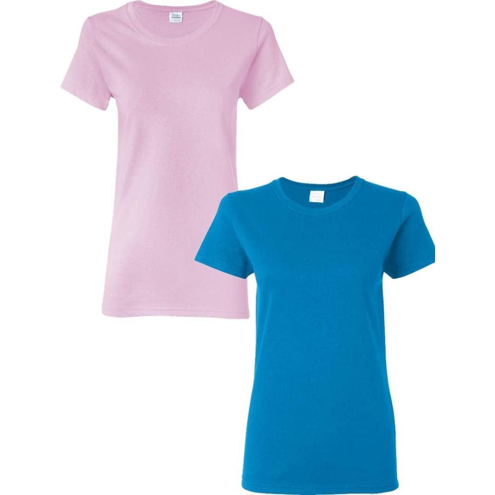 imageGildan Womens Heavy Cotton TShirt Style G5000L 2PackLightpinksapphire