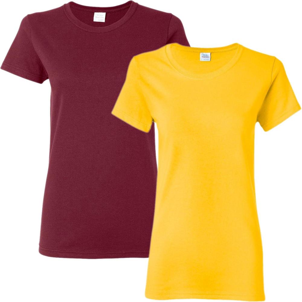 imageGildan Womens Heavy Cotton TShirt Style G5000L 2PackMaroondaisy