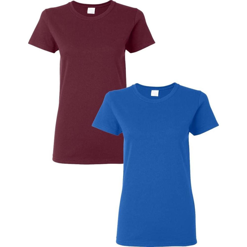 imageGildan Womens Heavy Cotton TShirt Style G5000L 2PackMaroonroyal
