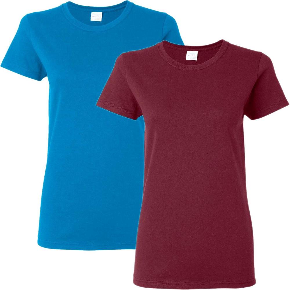 imageGildan Womens Heavy Cotton TShirt Style G5000L 2PackMaroonsapphire