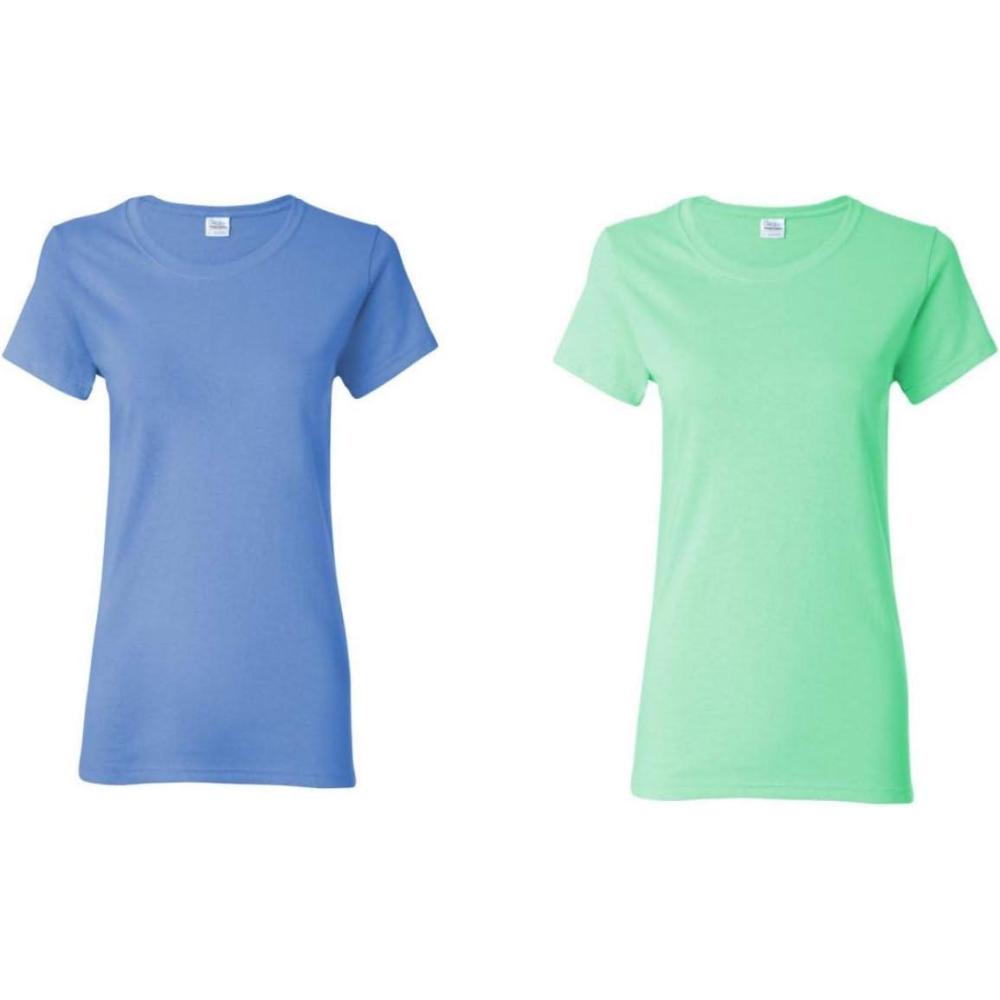 imageGildan Womens Heavy Cotton TShirt Style G5000L 2PackMintCarolina Blue