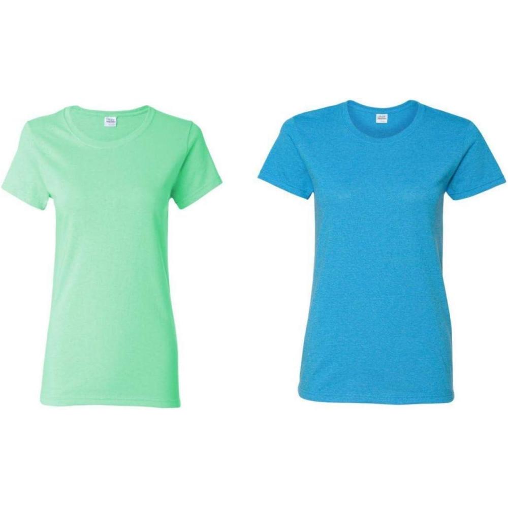 imageGildan Womens Heavy Cotton TShirt Style G5000L 2PackMintSapphire