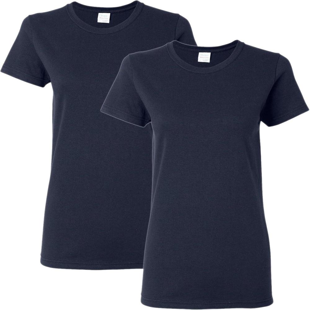 imageGildan Womens Heavy Cotton TShirt Style G5000L 2PackNavy