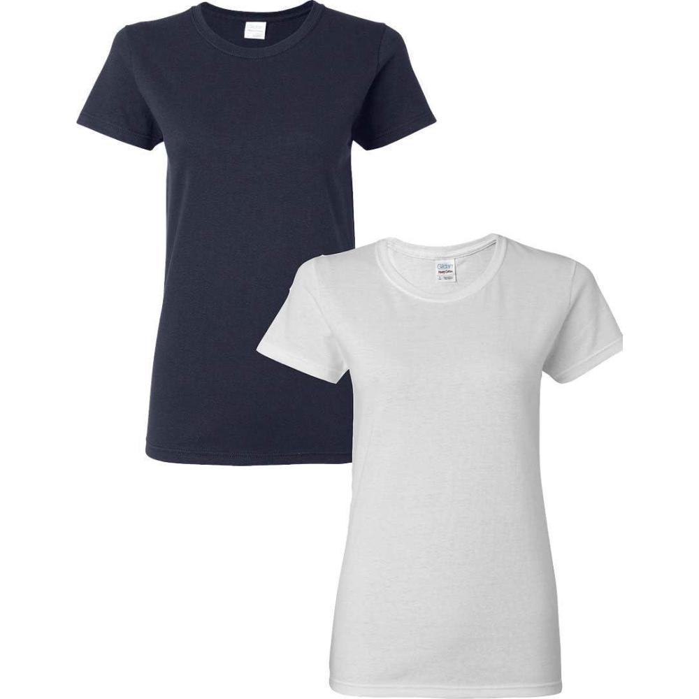 imageGildan Womens Heavy Cotton TShirt Style G5000L 2PackNavyWhite