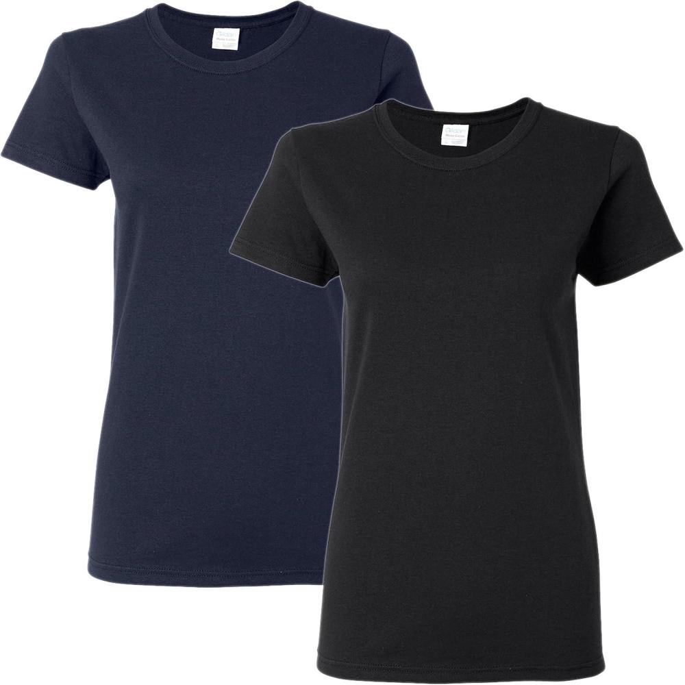 imageGildan Womens Heavy Cotton TShirt Style G5000L 2PackNavyblack