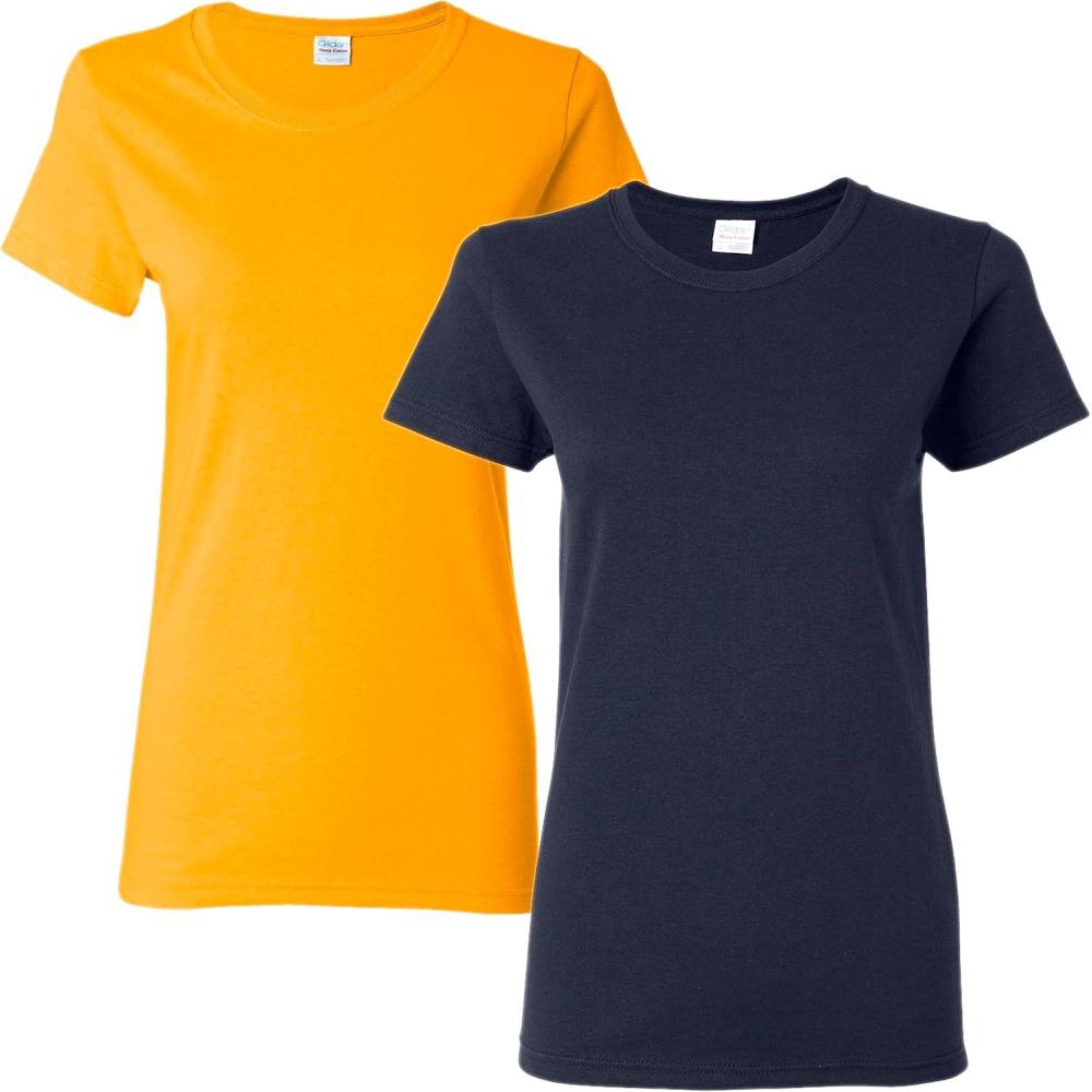 imageGildan Womens Heavy Cotton TShirt Style G5000L 2PackNavygold